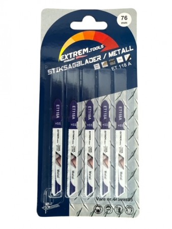EXTREM TOOLS STIKKSAGBLAD 76 mm METALL 5PK.