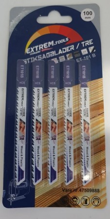 EXTREM TOOLS STIKKSAGBLAD 100mm TRE/PLAST  5pk 