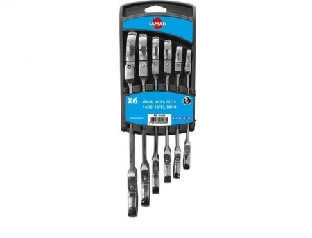 LEMAN SETT MED 6 SKRALLENØKLER 2-l-1